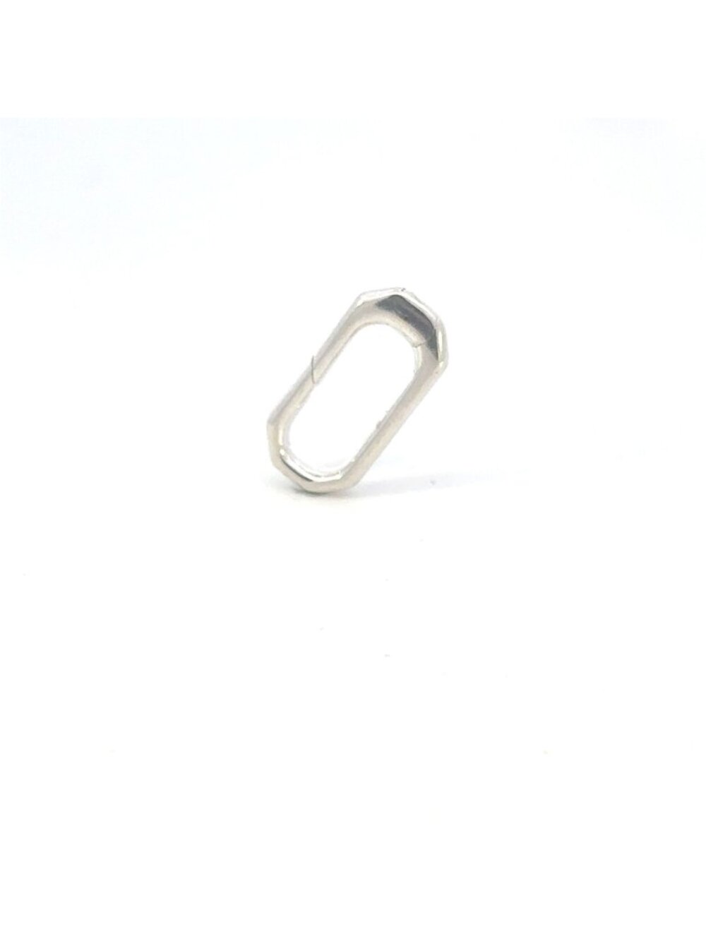 925 Sterling Silver Geometric Octagon Hinge Clasp | Push-In Charm Holder Connect